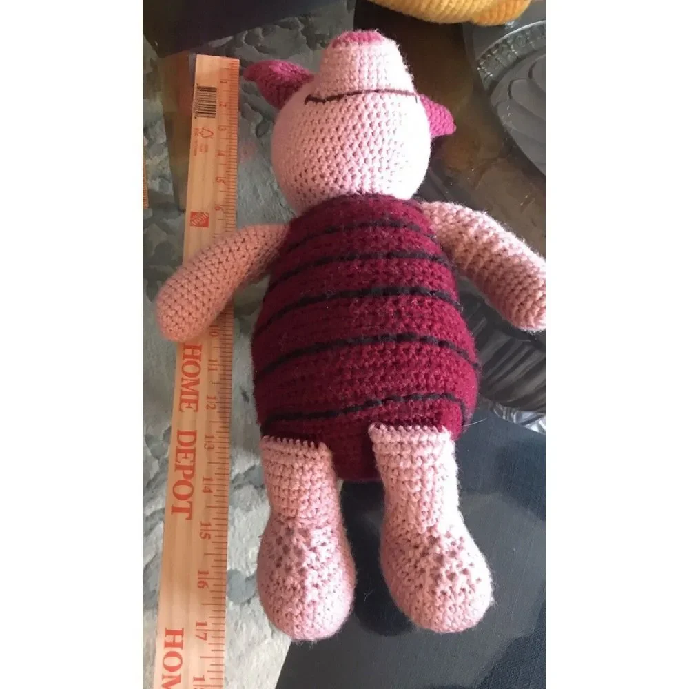 Winnie The‎ Pooh Hand crocheted Piglet  VINTAGE
